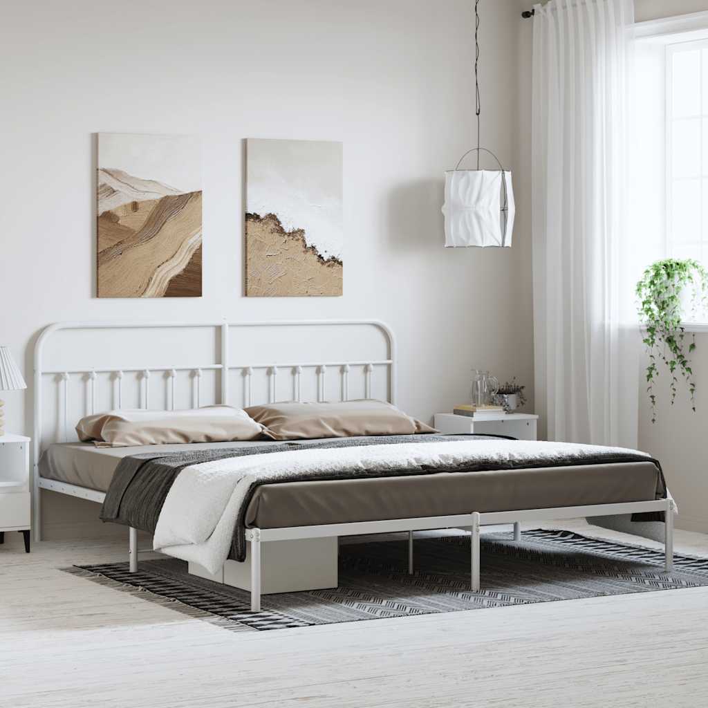 Bed Frame | White | Powder-coated steel | Double | Bed Frame
