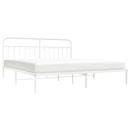 Bed Frame | White | Powder-Coated Steel | Double | Bed Frame