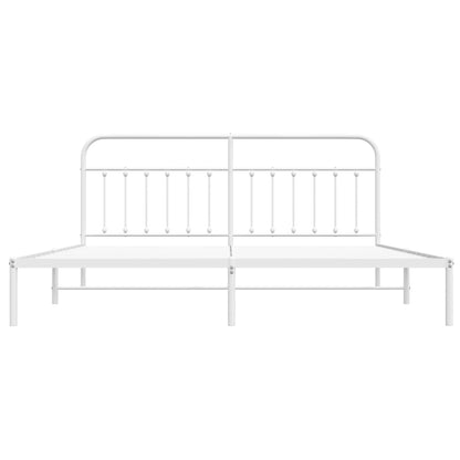 Bed Frame | White | Powder-Coated Steel | Double | Bed Frame
