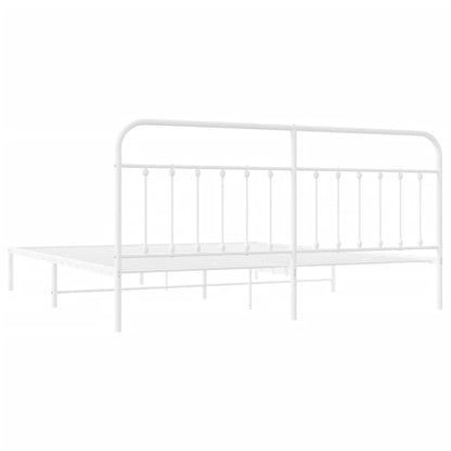 Bed Frame | White | Powder-Coated Steel | Double | Bed Frame