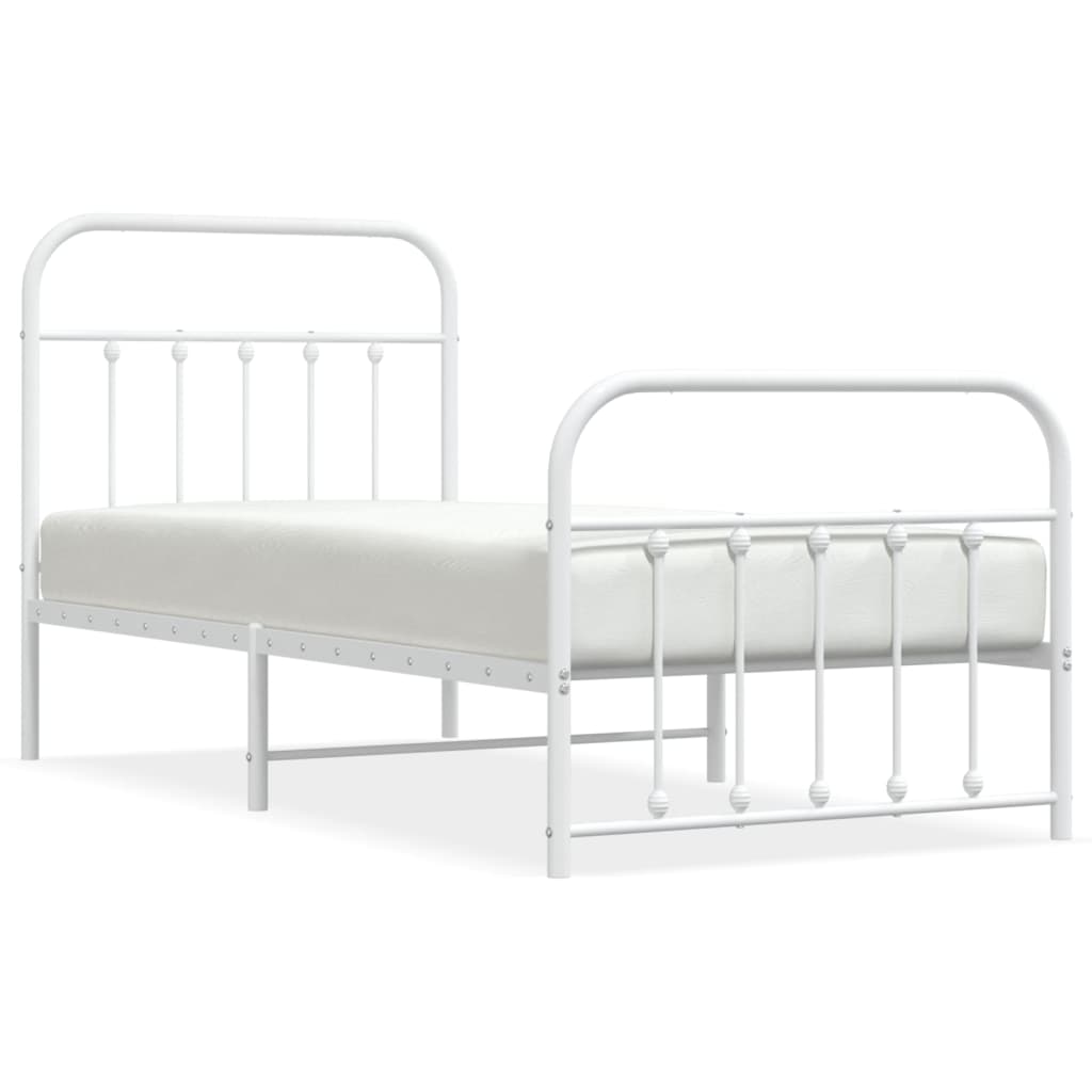 Bed Frame | White | Powder-Coated Steel | Single | Bed Frame
