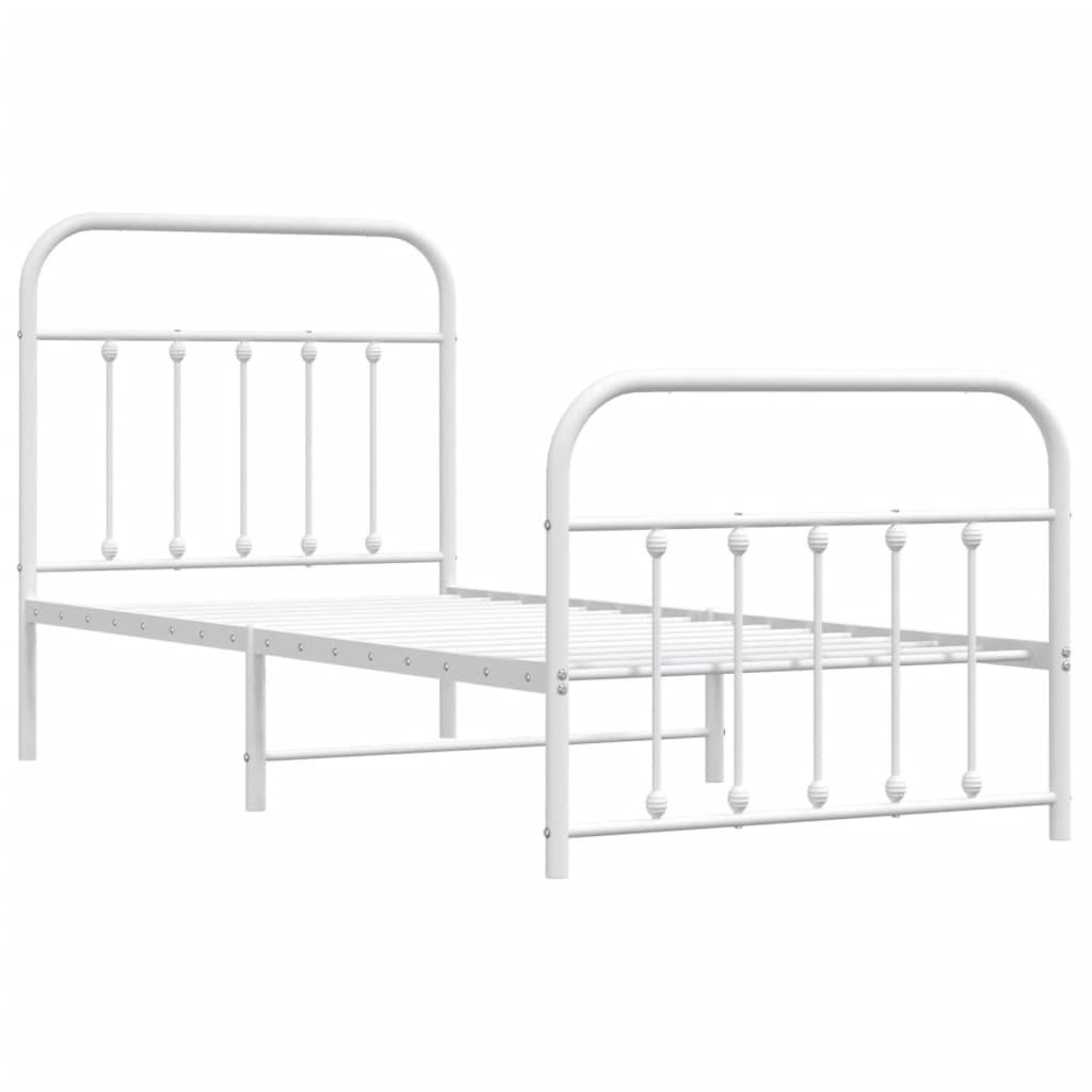 Bed Frame | White | Powder-Coated Steel | Single | Bed Frame