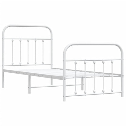 Bed Frame | White | Powder-Coated Steel | Single | Bed Frame