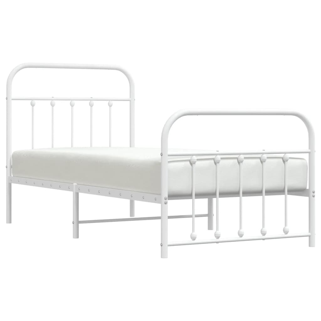 Bed Frame | White | Powder-Coated Steel | Single | Bed Frame
