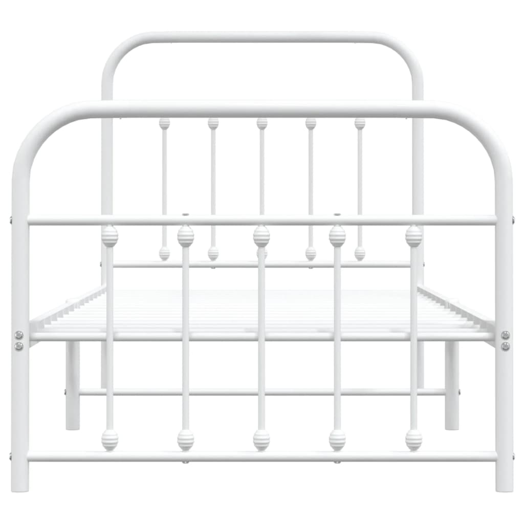 Bed Frame | White | Powder-Coated Steel | Single | Bed Frame