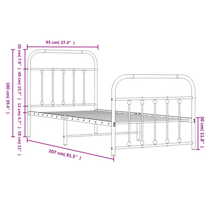 Bed Frame | White | Powder-Coated Steel | Single | Bed Frame
