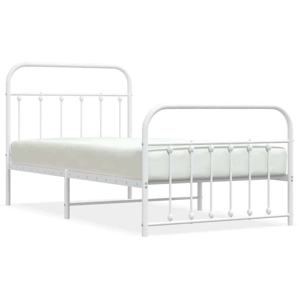 Bed Frame | White | Powder-Coated Steel | Single | Bed Frame