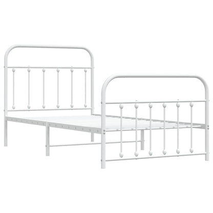 Bed Frame | White | Powder-Coated Steel | Single | Bed Frame