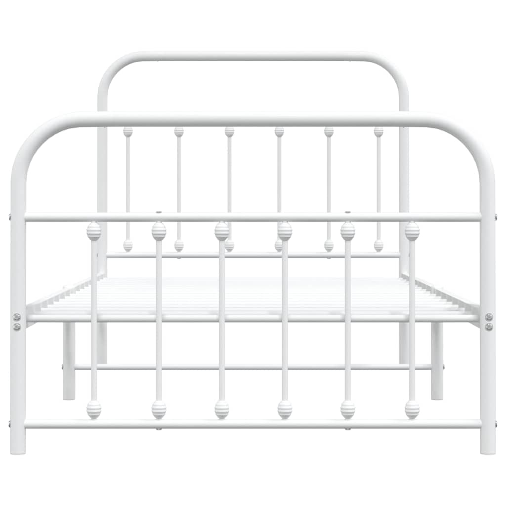 Bed Frame | White | Powder-Coated Steel | Single | Bed Frame