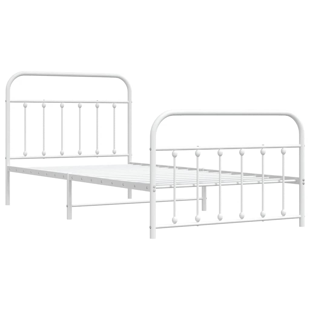 Bed Frame | White | Powder-Coated Steel | Single | Bed Frame
