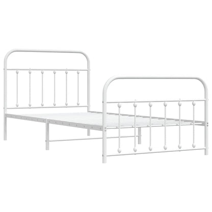 Bed Frame | White | Powder-Coated Steel | Single | Bed Frame