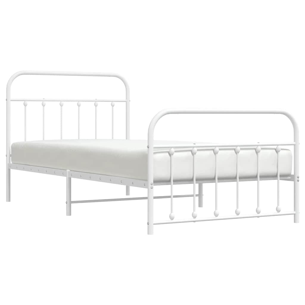 Bed Frame | White | Powder-Coated Steel | Single | Bed Frame