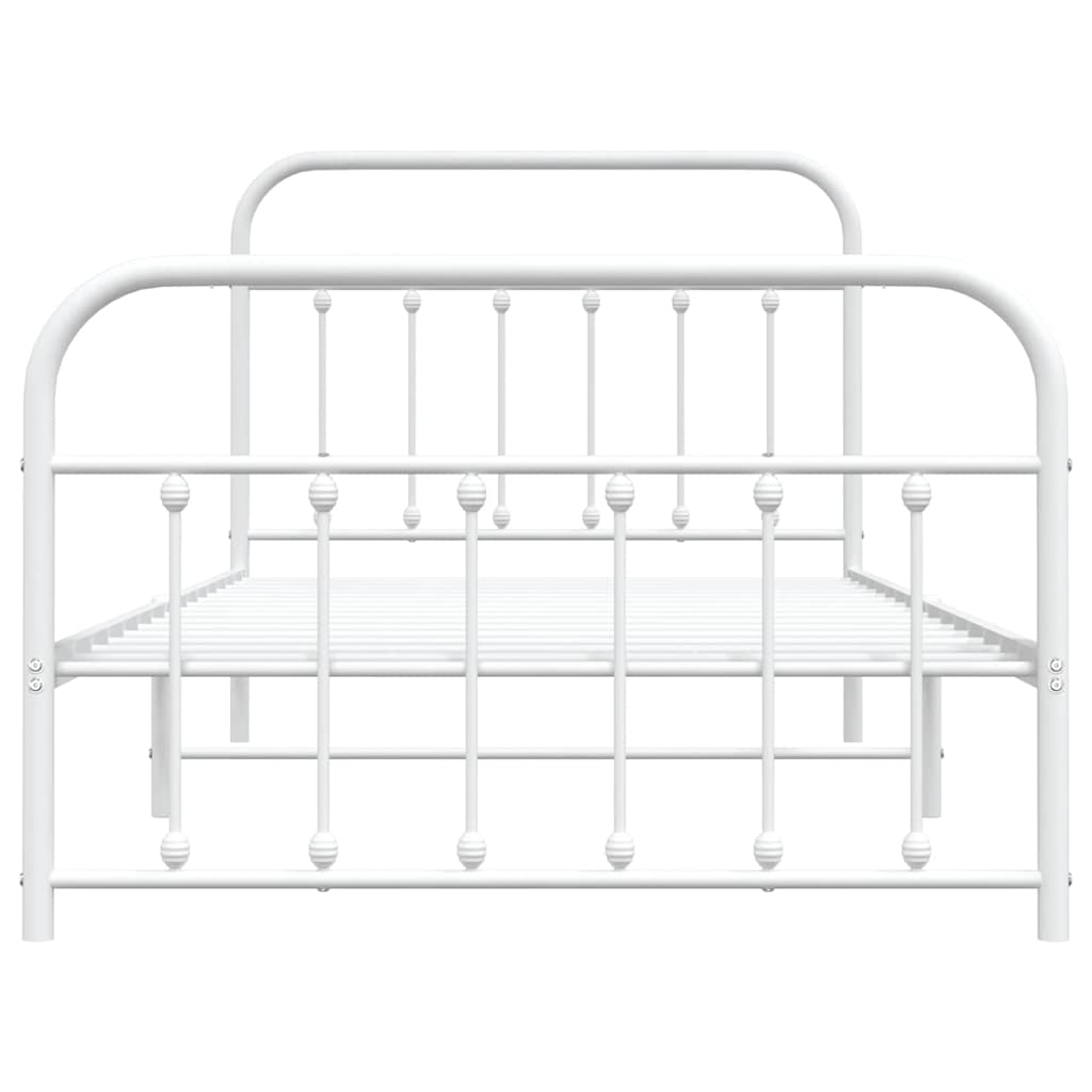 Bed Frame | White | Powder-Coated Steel | Single | Bed Frame