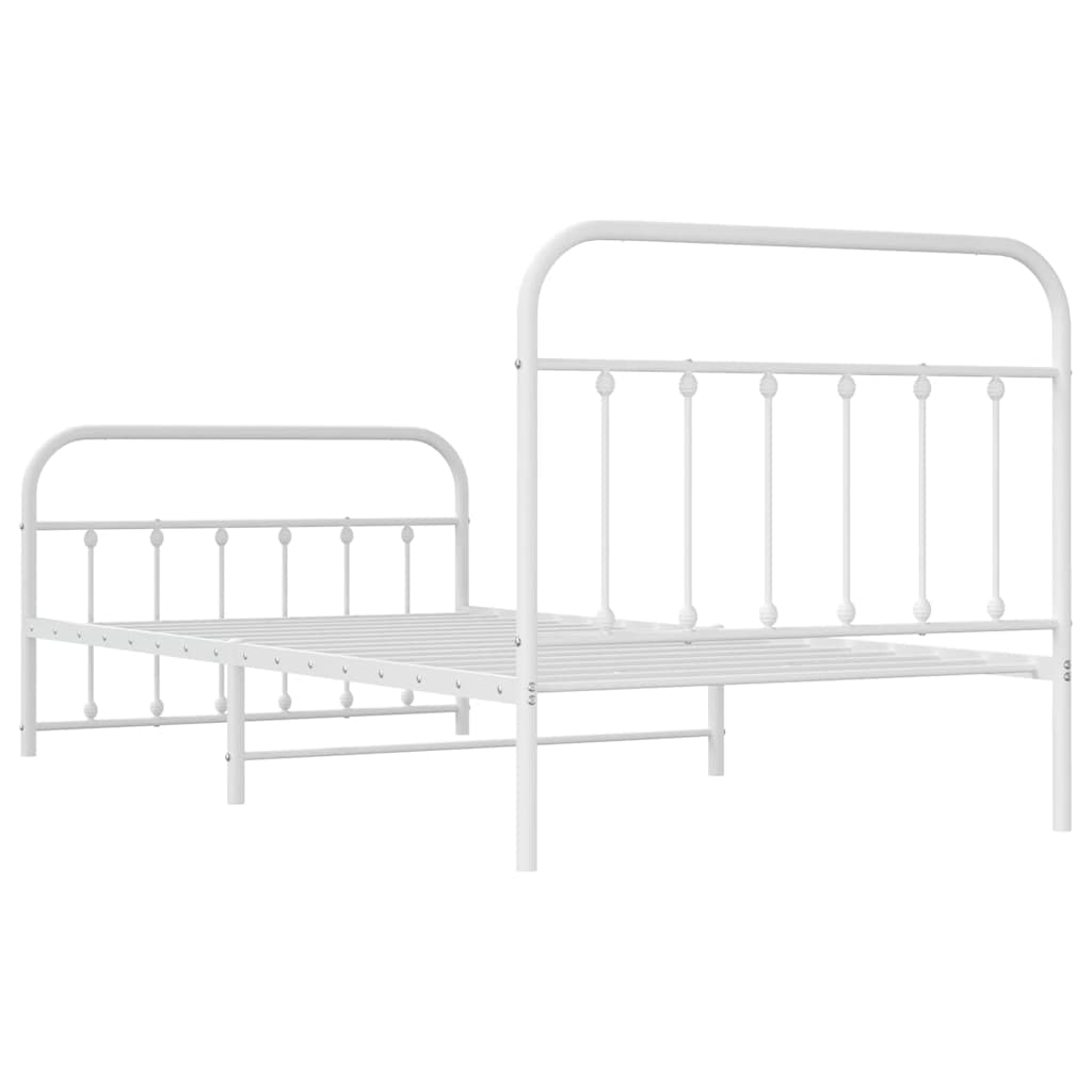 Bed Frame | White | Powder-Coated Steel | Single | Bed Frame