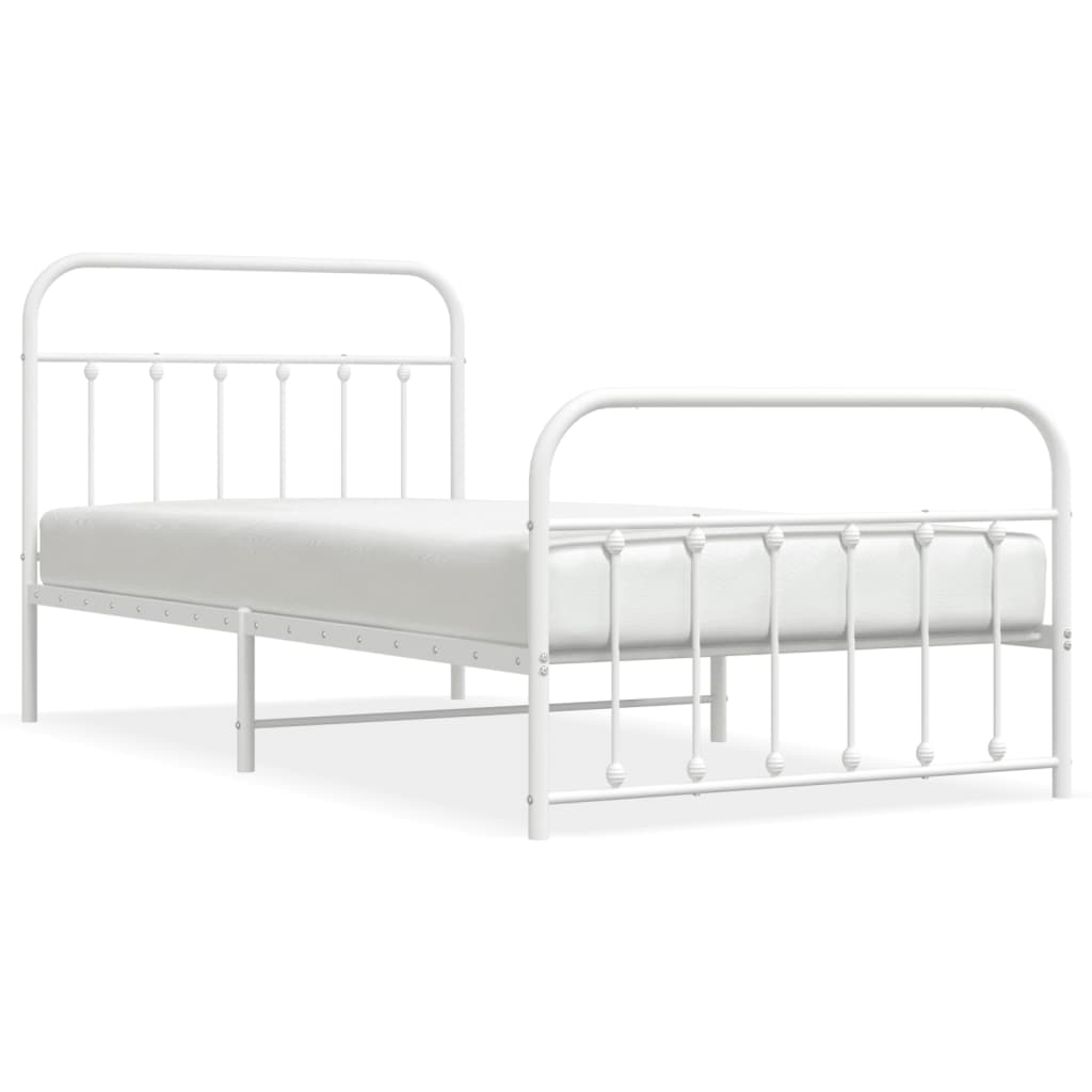 Bed Frame | White | Powder-Coated Steel | Single | Bed Frame
