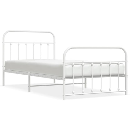 Bed Frame | White | Powder-Coated Steel | Single | Bed Frame