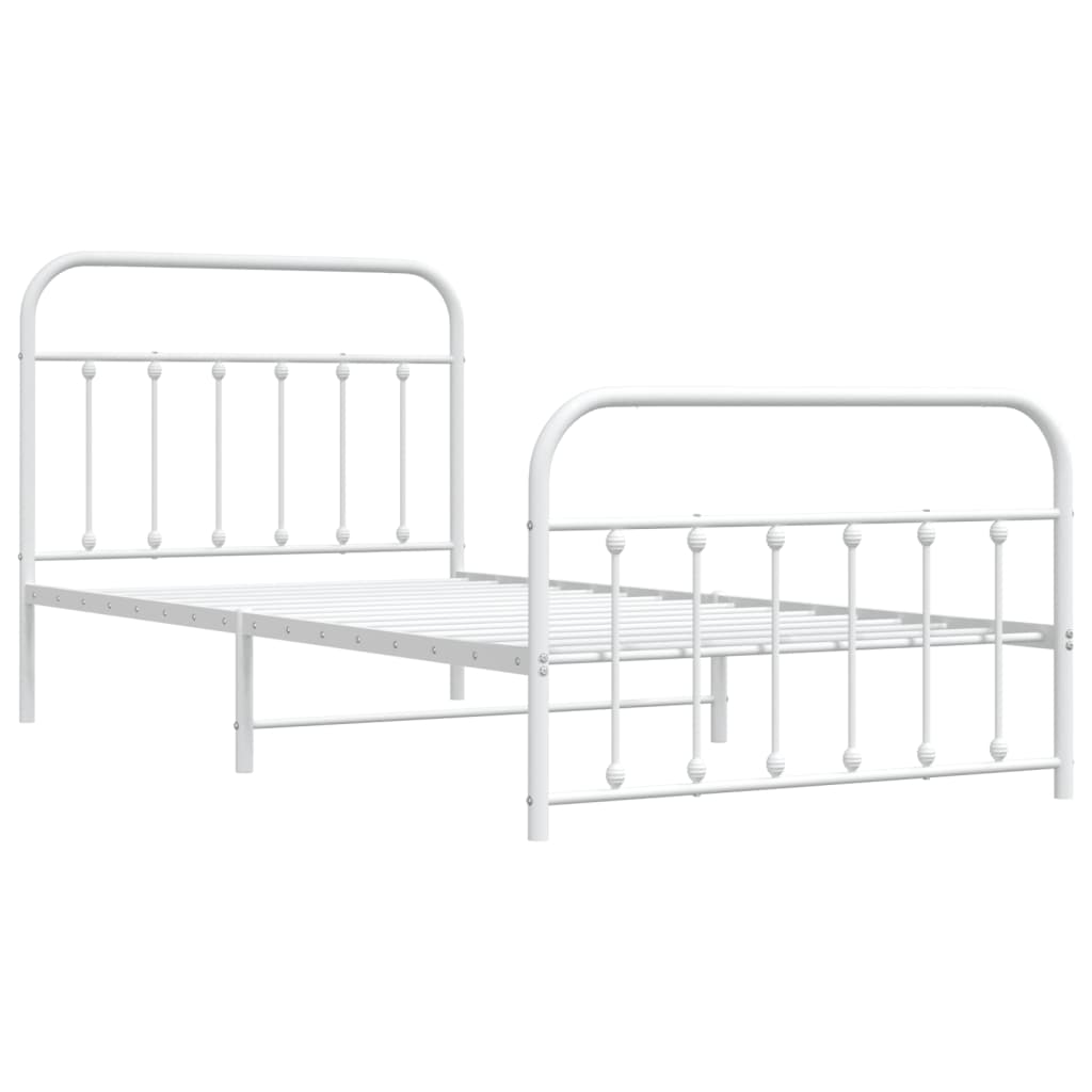 Bed Frame | White | Powder-Coated Steel | Single | Bed Frame