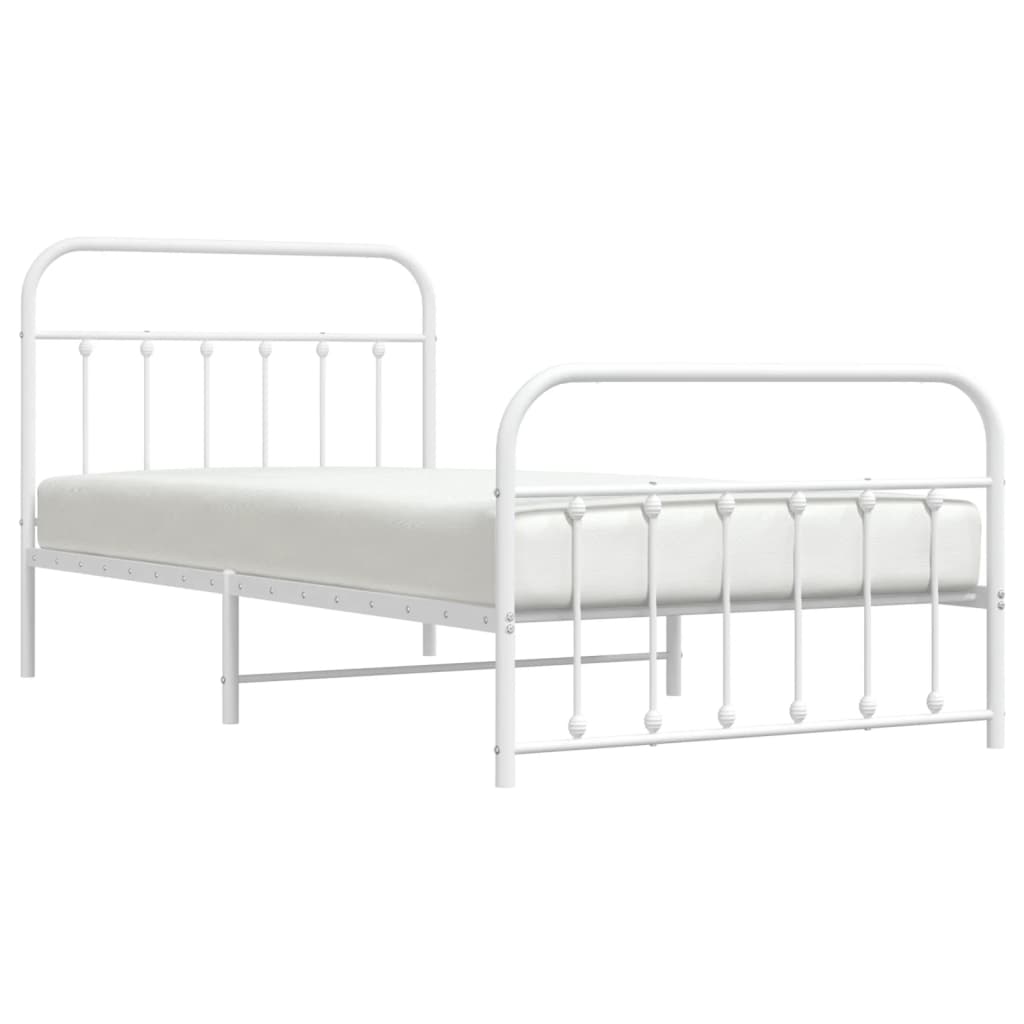 Bed Frame | White | Powder-Coated Steel | Single | Bed Frame