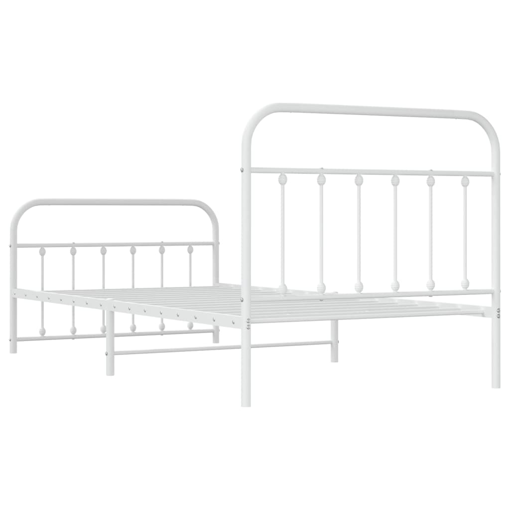 Bed Frame | White | Powder-Coated Steel | Single | Bed Frame