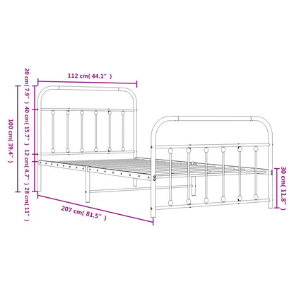 Bed Frame | White | Powder-Coated Steel | Single | Bed Frame