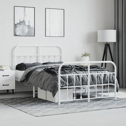 Bed Frame | White | Powder-Coated Steel | 120x190 cm | Bed Frame