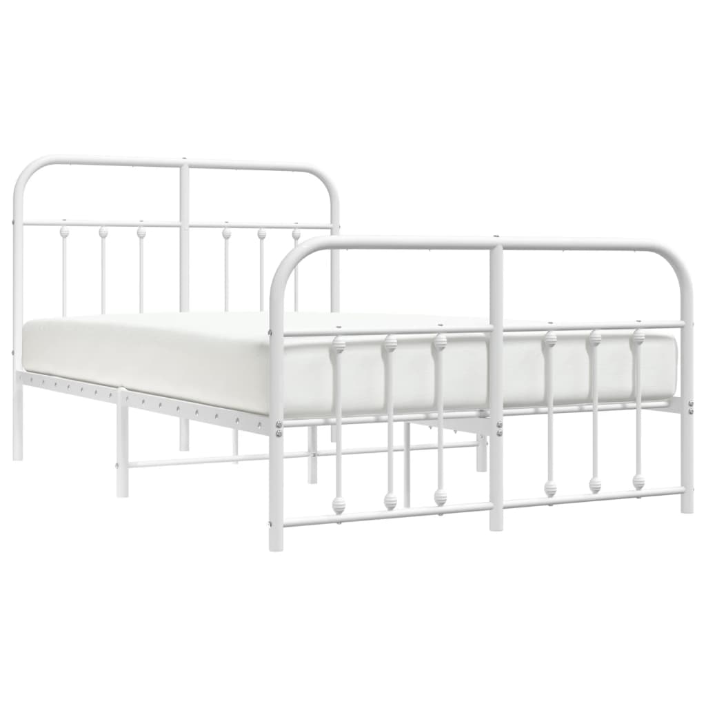 Bed Frame | White | Powder-Coated Steel | 120x190 cm | Bed Frame