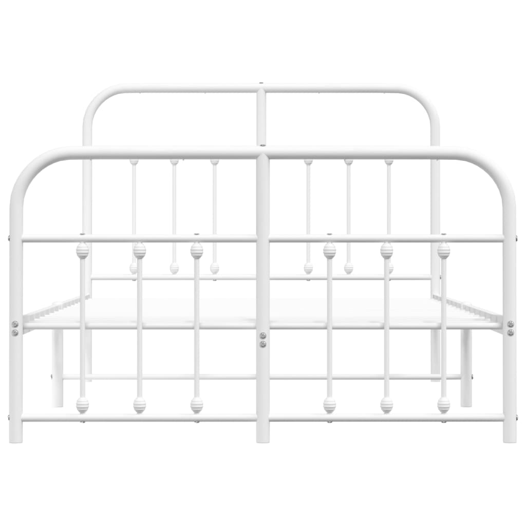 Bed Frame | White | Powder-Coated Steel | 120x190 cm | Bed Frame