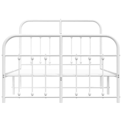 Bed Frame | White | Powder-Coated Steel | 120x190 cm | Bed Frame