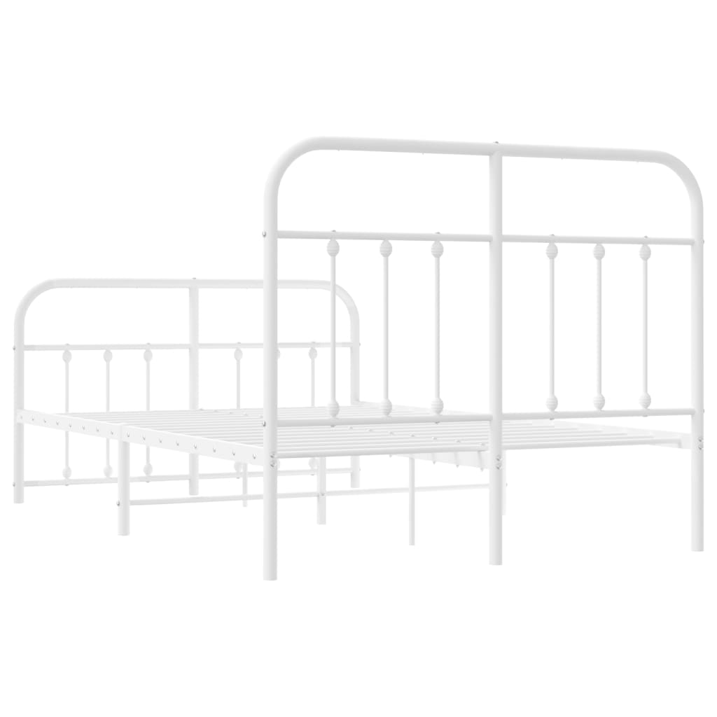 Bed Frame | White | Powder-Coated Steel | 120x190 cm | Bed Frame