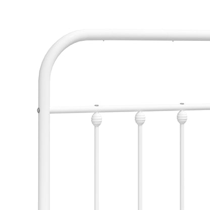 Metal Bed Frame without Mattress with Footboard White 120x200cm
