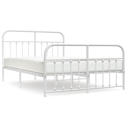 Bed Frame | White | Powder-Coated Steel | 140x190 cm | Bed Frame