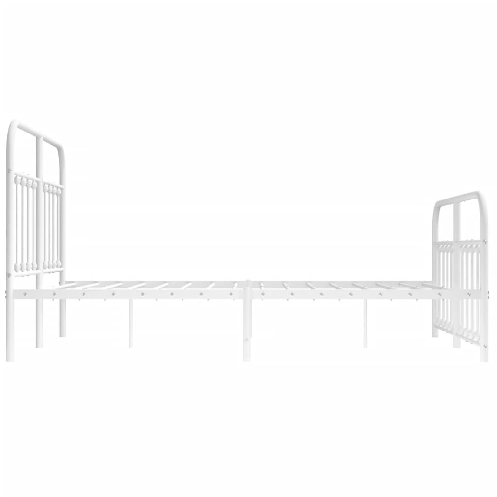 Bed Frame | White | Powder-Coated Steel | 140x190 cm | Bed Frame