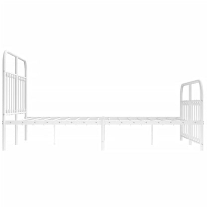 Bed Frame | White | Powder-Coated Steel | 140x190 cm | Bed Frame