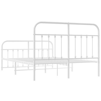Bed Frame | White | Powder-Coated Steel | 140x190 cm | Bed Frame
