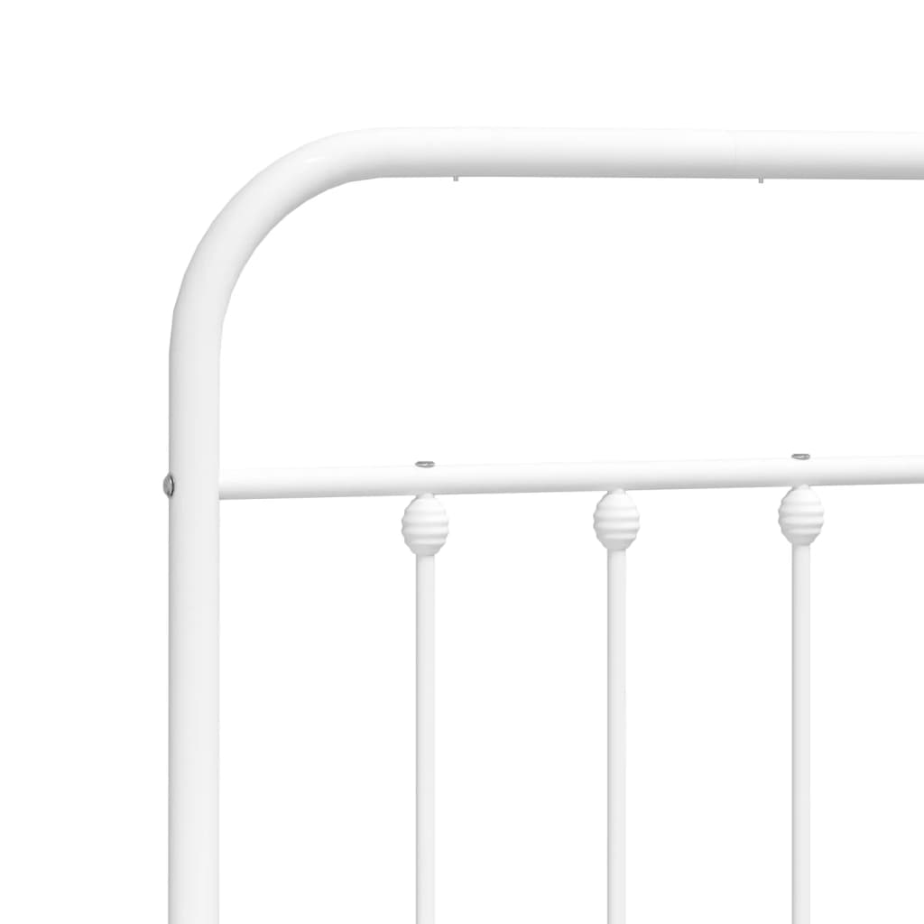 Bed Frame | White | Powder-Coated Steel | 140x190 cm | Bed Frame