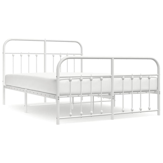 Bed Frame | White | Powder-Coated Steel | 140 x 200 cm | Bed Frame