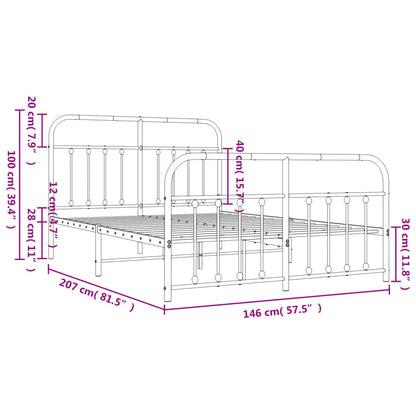 Bed Frame | White | Powder-Coated Steel | 140 x 200 cm | Bed Frame