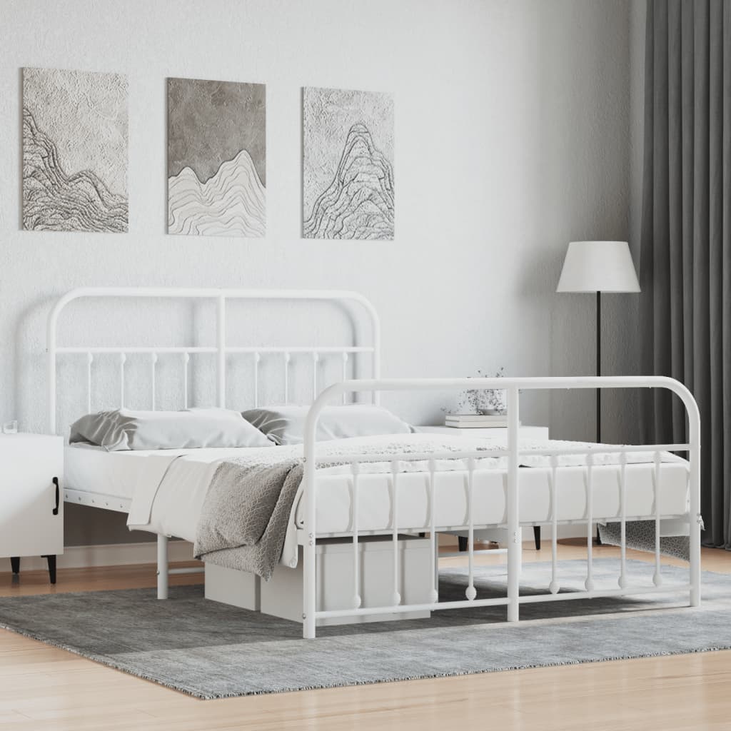 Bed Frame | White | Powder-Coated Steel | 140 x 200 cm | Bed Frame