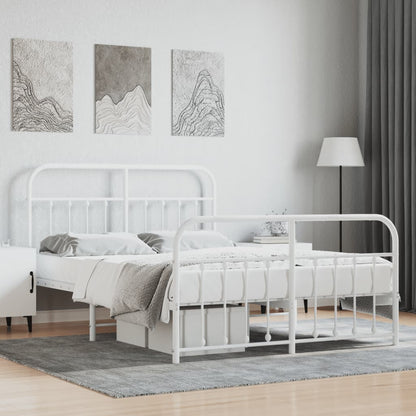 Bed Frame | White | Powder-Coated Steel | 140 x 200 cm | Bed Frame
