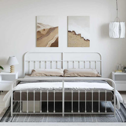 Bed Frame | White | Powder-coated steel | Double | Bed Frame