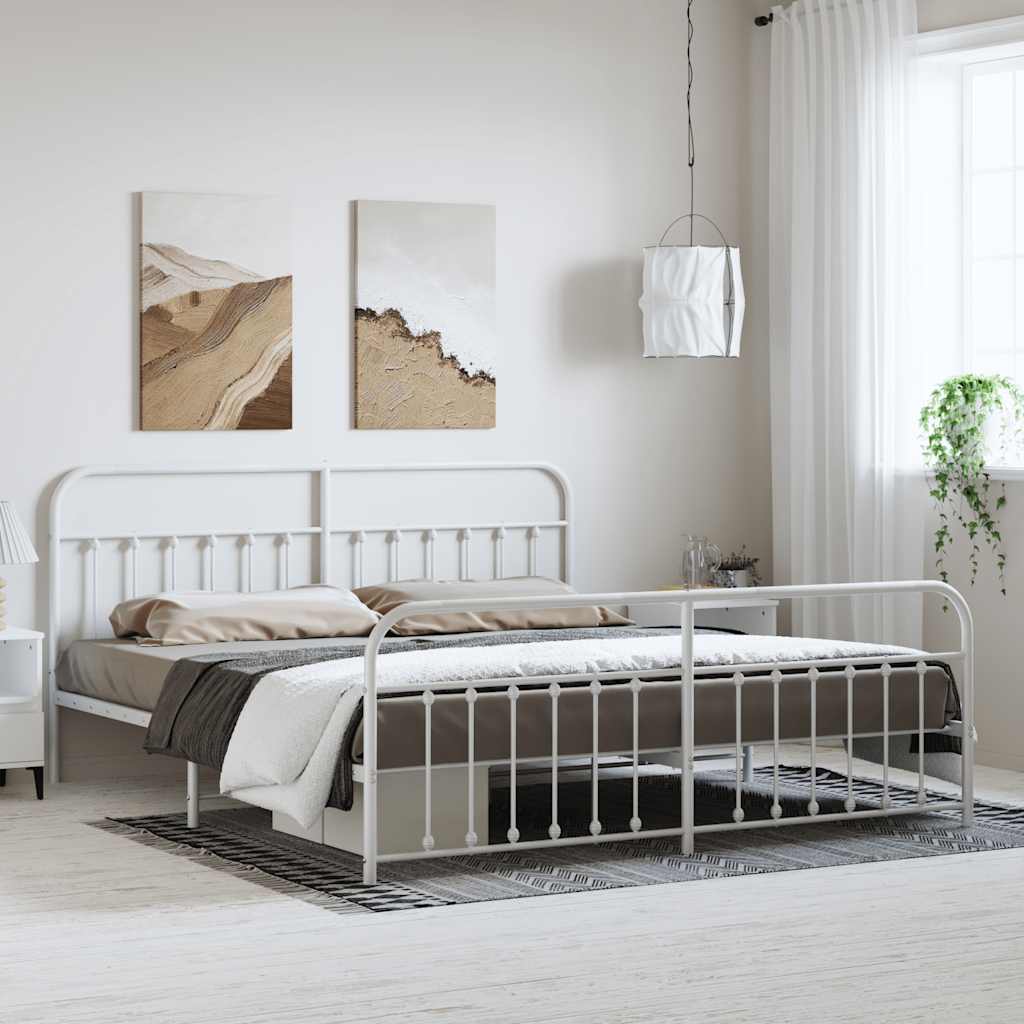Bed Frame | White | Powder-coated steel | Double | Bed Frame