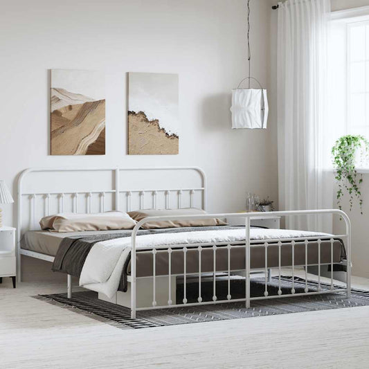 Bed Frame | White | Powder-coated steel | Double | Bed Frame