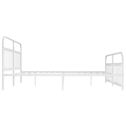 Bed Frame | White | Steel | 200x200 cm | Bed Frame | Rectangular