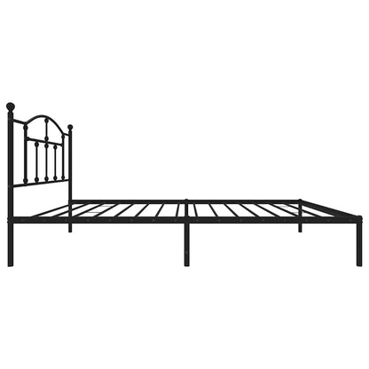 Metal Bed Frame without Mattress with Headboard Black 100x200cm