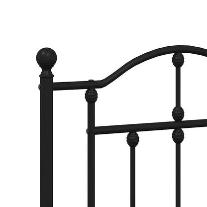 Metal Bed Frame without Mattress with Headboard Black 183x213cm
