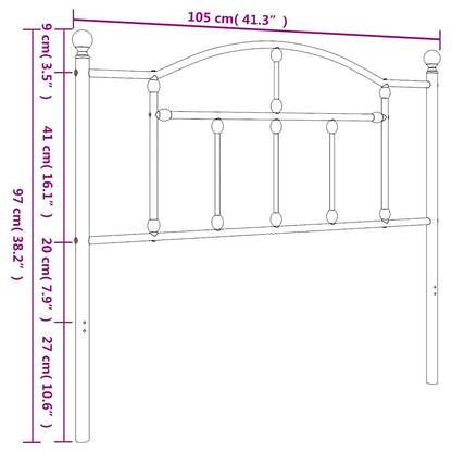 Metal Replace Headboard Black 100 cm