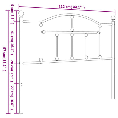 Metal Replace Headboard Black 107 cm