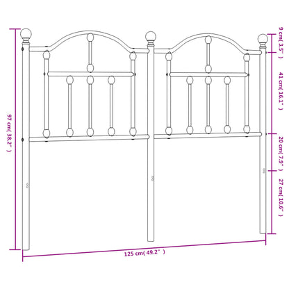 Headboard | Black | Steel | Durable | Headboard | Rectangular
