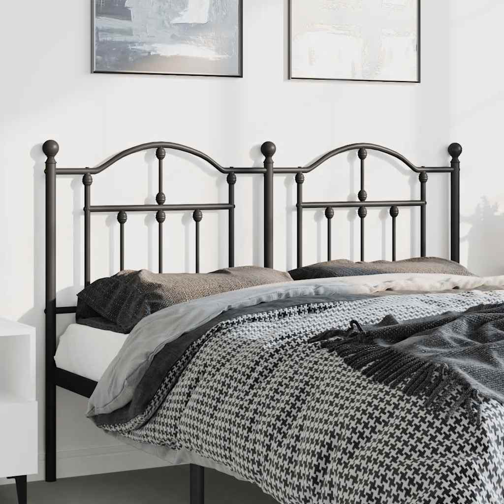 Headboard | Black | Steel | Double Bed | Durable | Black Headboard