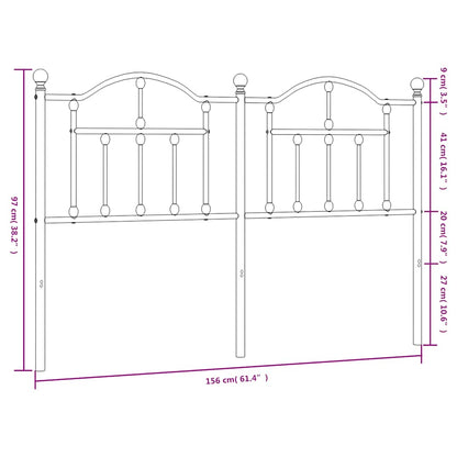 Headboard | Black | Powder-Coated Steel | Double Bed |  Durable